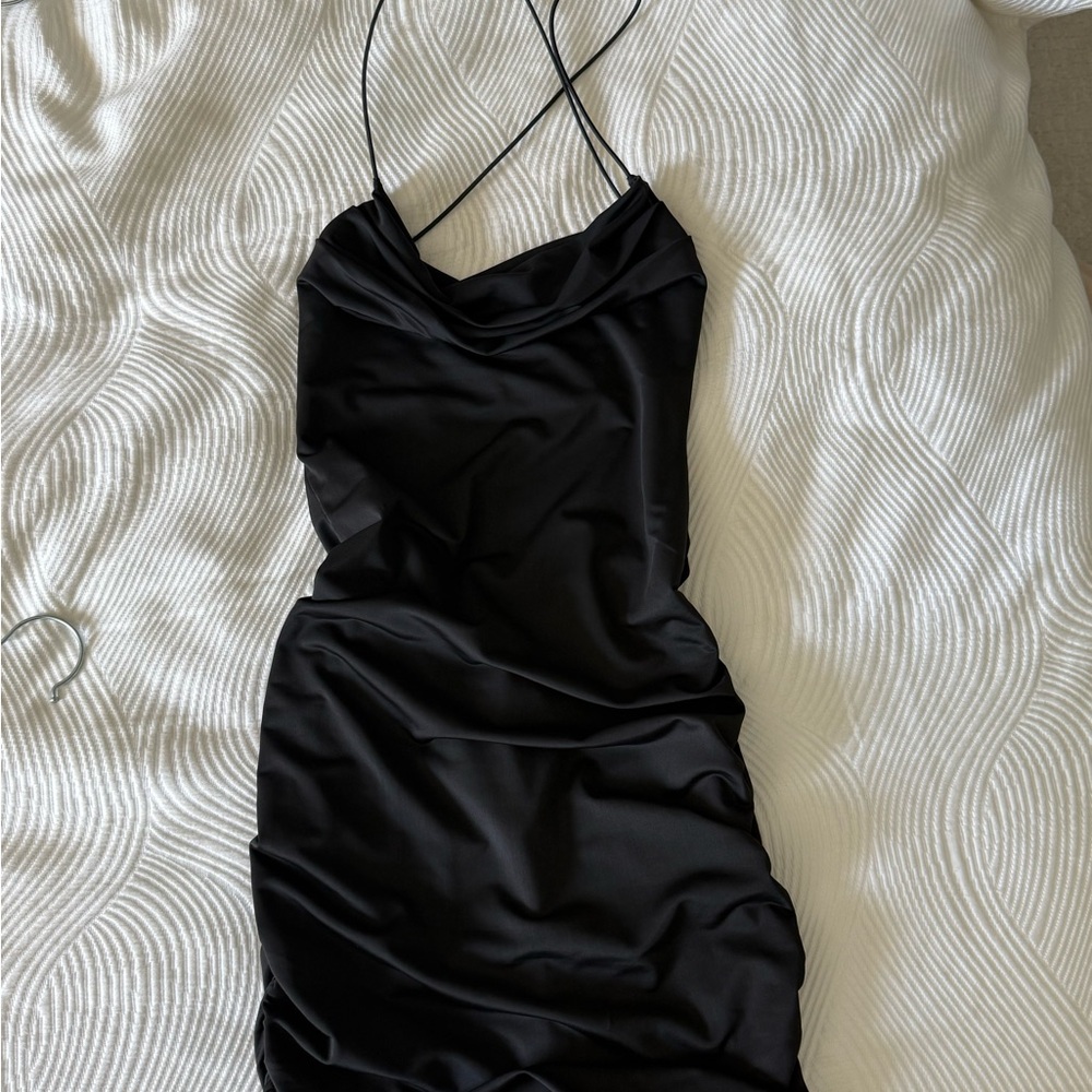 Tiger Mist Black Spaghetti Strap Bodycon Dress
